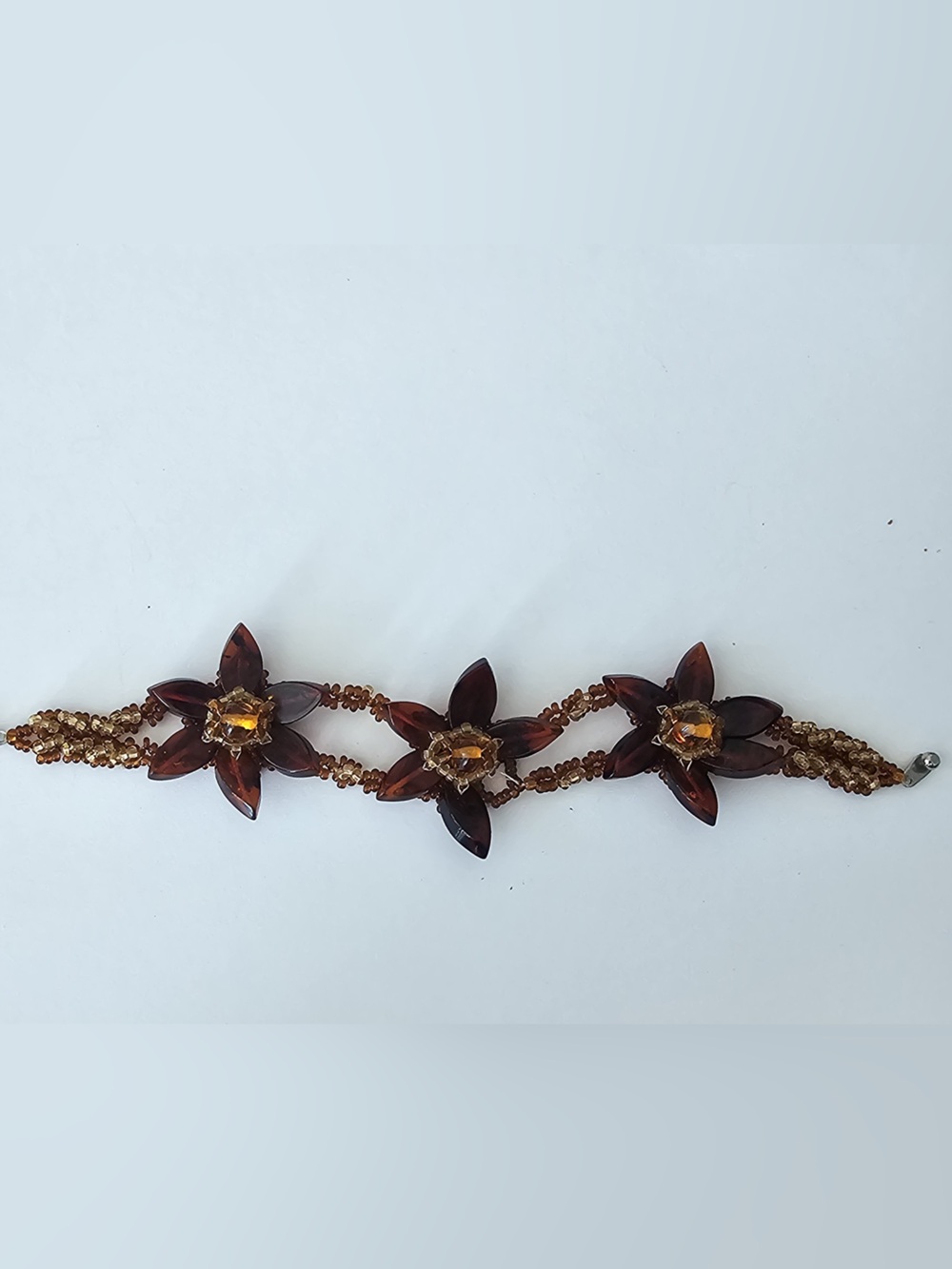 Vintage Flower Baltic Amber Bracelet